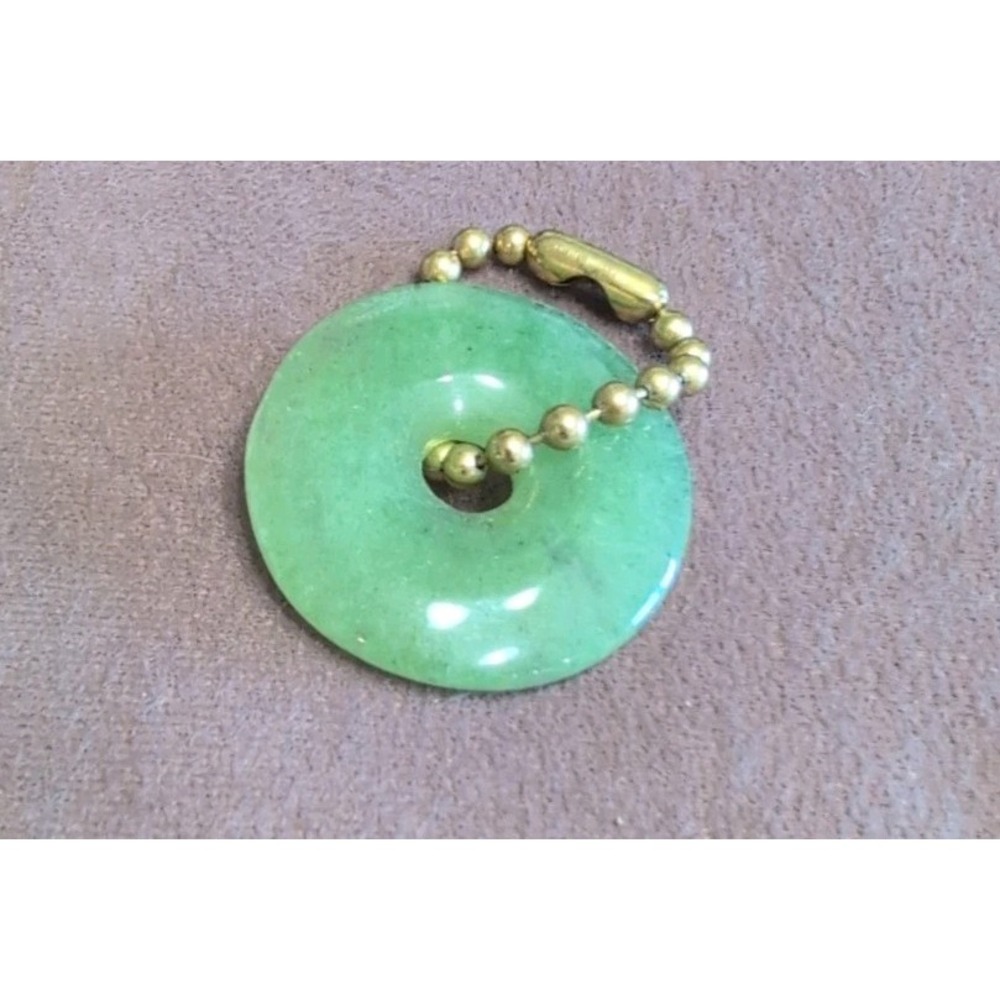 Green Jade Donut Pendant Amulet Charm